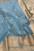 कॉटन ब्लू सिल्क (साडी)