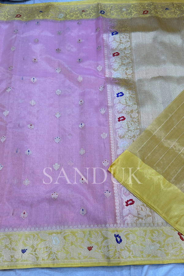 कढियाल बॉर्डर टिशू सिल्क (साडी)