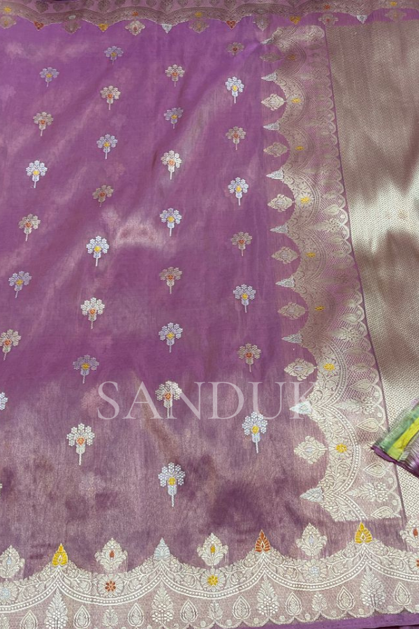 Purple Tissue Silk Saree