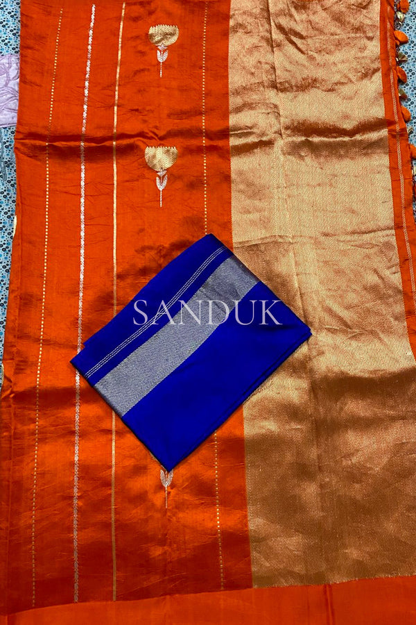 Vertical line Buta Silk Saree